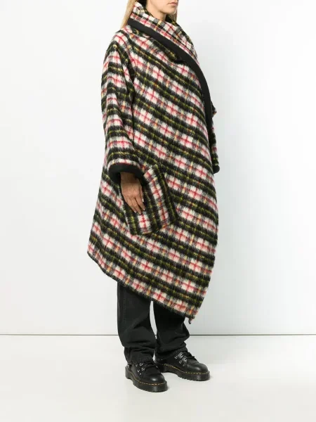 Kostkovaný s límcem kabát Jean Paul Gaultier Pre-owned černý