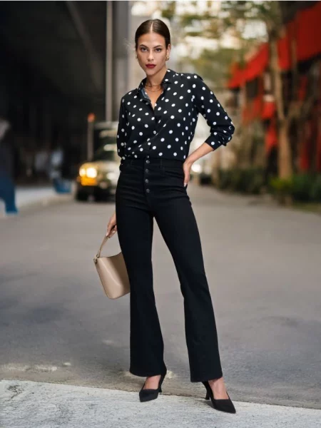 Розкльошені джинси чорний