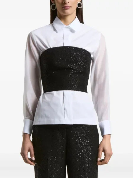 Top Peserico cu paiete alb