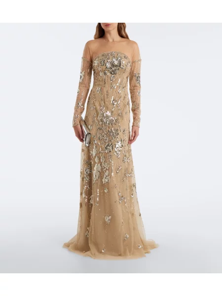 Rochie Georges Hobeika din tul bej