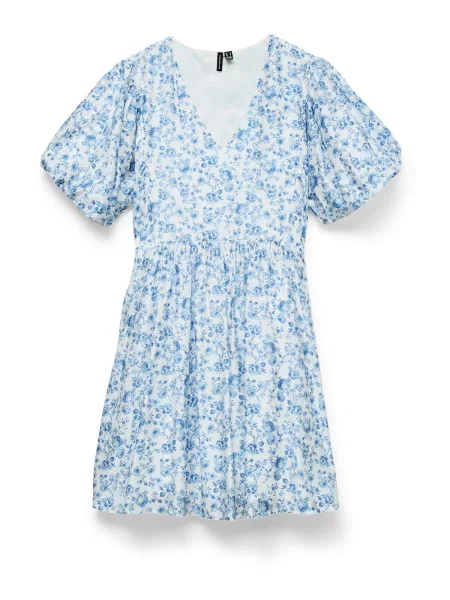 VERO MODA Rochie VMBLISS albastru / albastru deschis alb