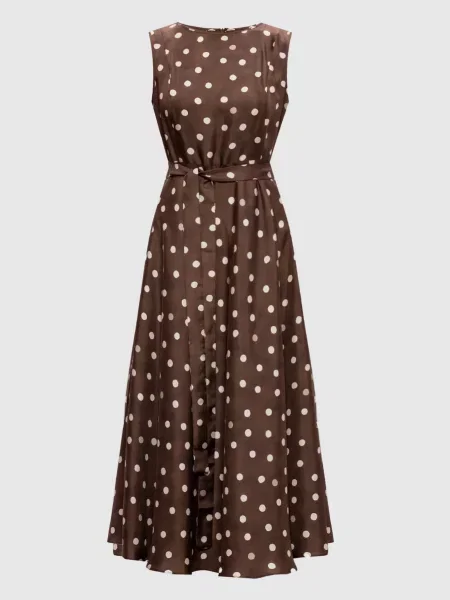 Сукня міді MARTINA із шовку в горох Max Mara коричнева