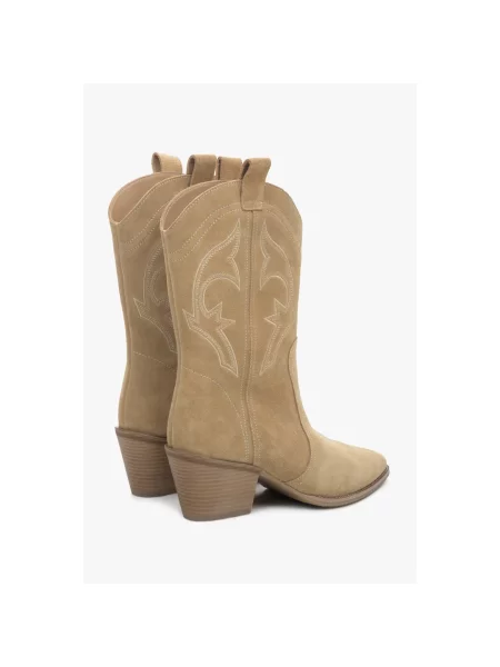 Велюрові чоботи Estro бежеві