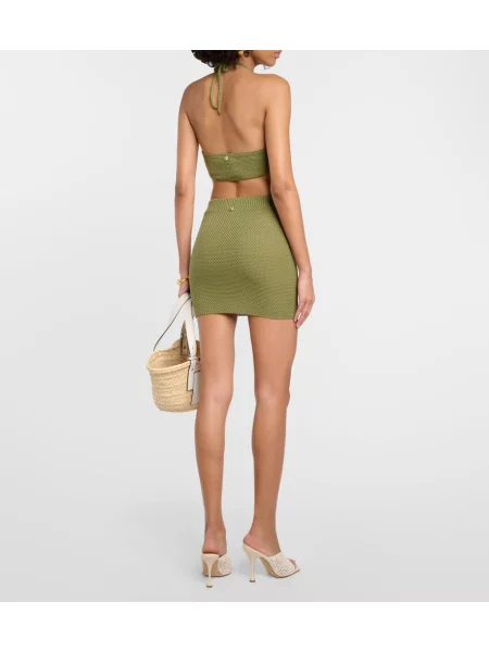 Sutien Bananhot tricotate cu gât halter verde