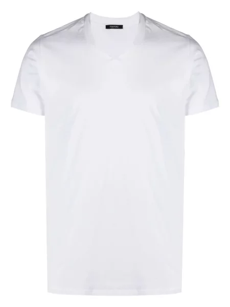 Tricou Tom Ford cu decolteu în V scurt alb