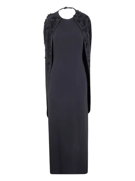 Rochie maxi Alberta Ferretti cu broderie de costum negru