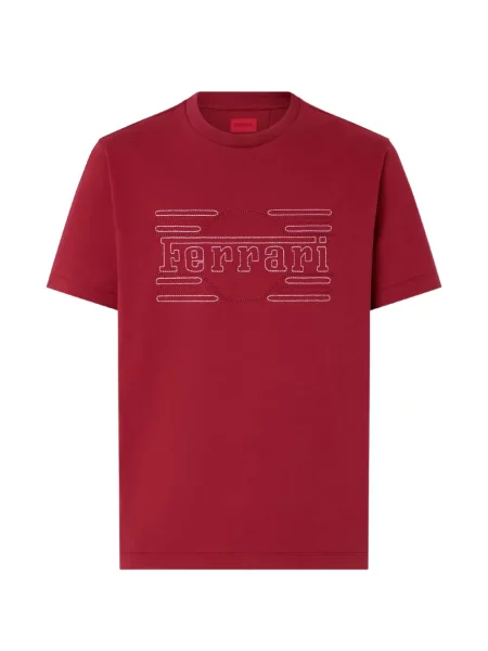 Tricou Ferrari cu broderie roșu