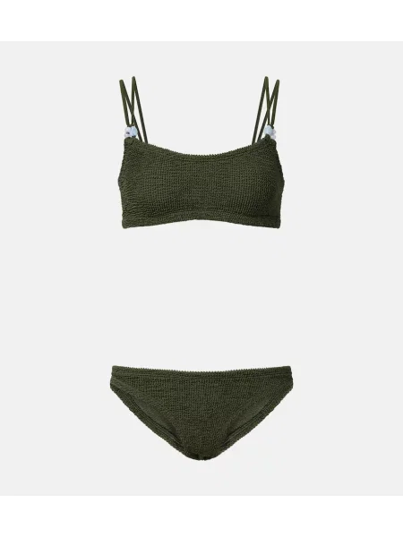 Bikini Hunza G cu mărgele verde