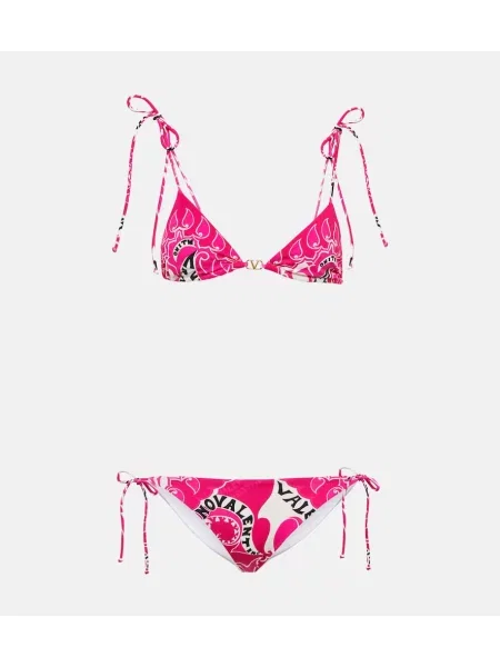 Bikini Valentino z nadrukiem różowy