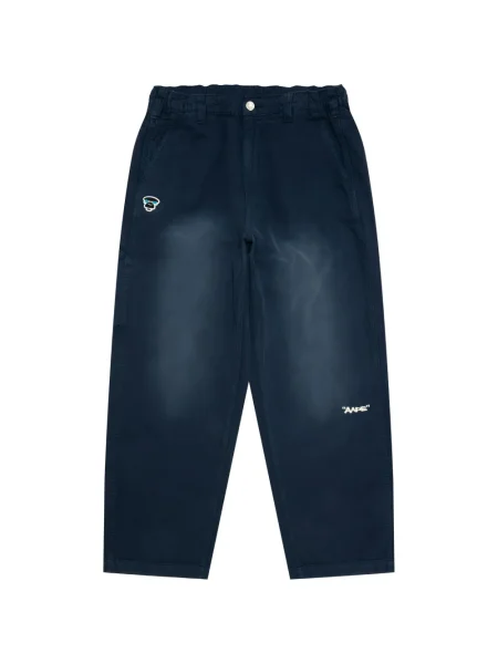 Pantaloni Aape By A Bathing Ape cu broderie albastru