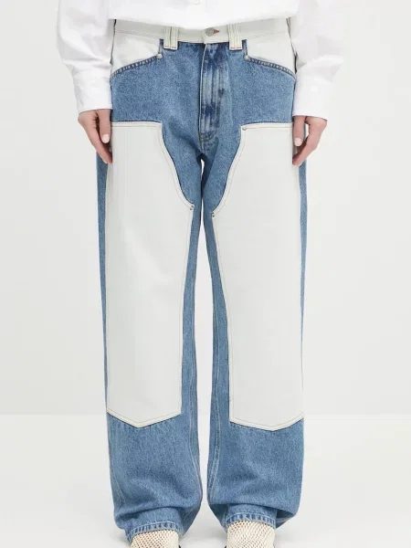 Aries jeans Patchwork Western Carpenter Jeans albastru