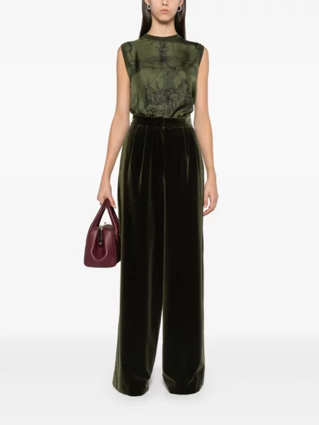 Pantaloni Fabiana Filippi de catifea verde