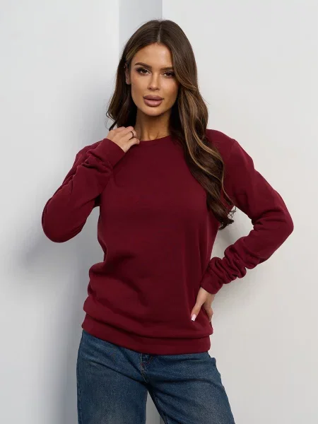 Світшот ISSA Plus комбінований верх бордовий