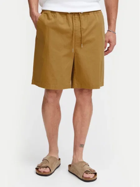 Kratke hlače iz tkanine Solid rjava
