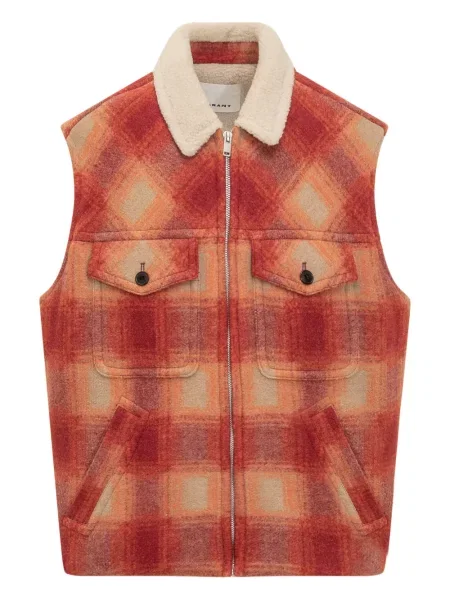 Vestă Marant în carouri roșu