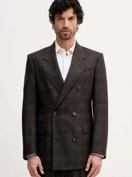 Вълнено сако Emporio Armani сиво