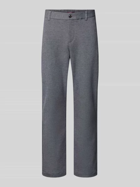 Spodnie wąskie o kroju relaxed fit z czystej bawełny model ‘HARLEM’ Tommy Hilfiger niebieskie