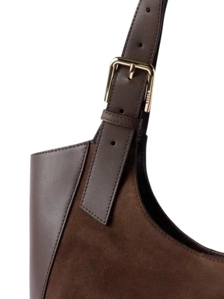 Geantă shopper Furla din piele de căprioară maro