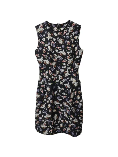 Rochie midi Erdem cu model floral până la genunchi de costum negru