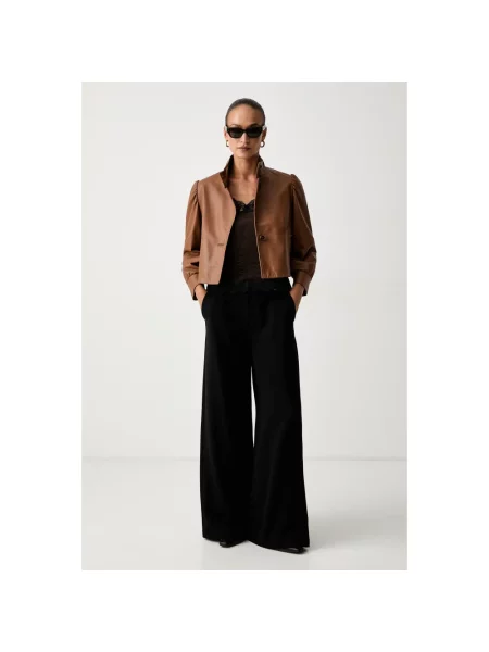 Satynowy top Twinset brązowy
