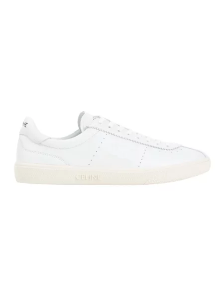 Sneakersy Céline sznurowane skórzane z logo białe