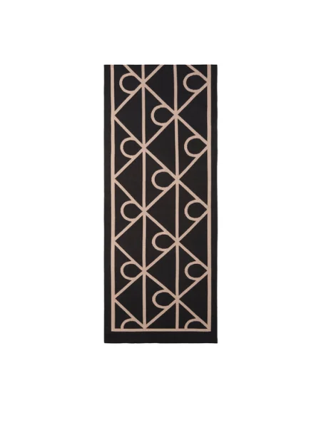 Fular Calvin Klein Emblem Aop Jcq Fine Rib Scarf negru
