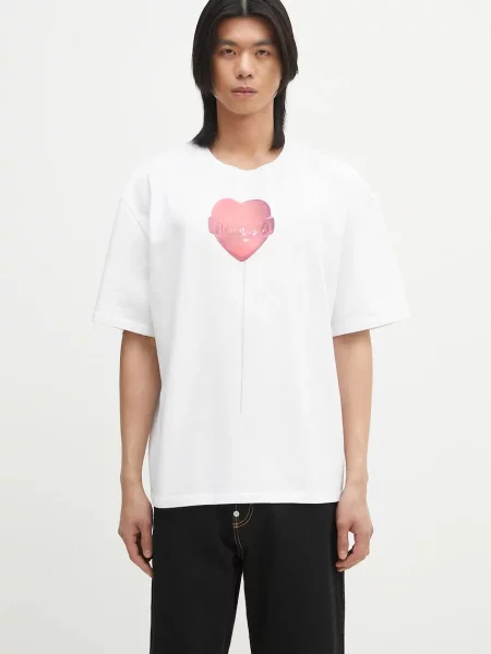 Футболка Fiorucci с принтом с сердечками белая