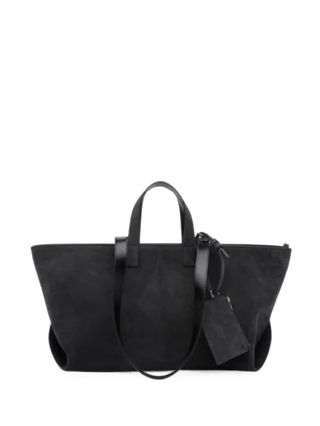 Geantă shopper A.p.c. din piele de căprioară gri
