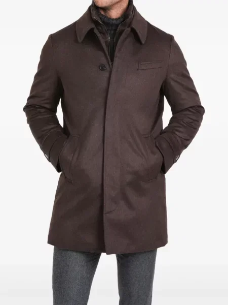Palton Norwegian Wool de lână maro