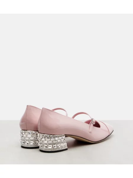 Pantofi cu toc Jimmy Choo din piele de lac roz