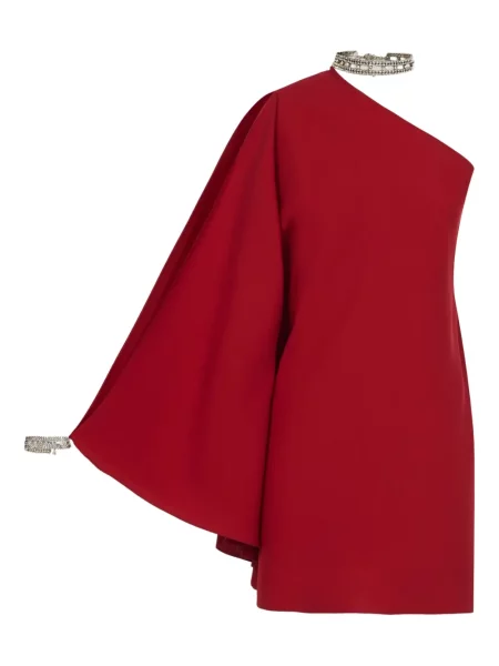 Odgovarati mini haljina Taller Marmo s kristalima s jednim ramenom crvena