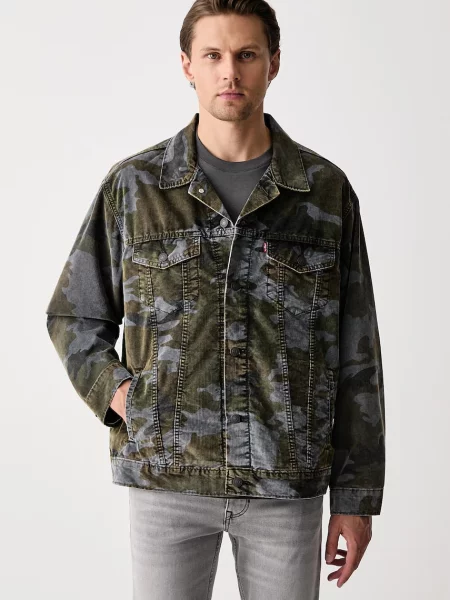 Levi's geacă de blugi pentru bărbați din RELAXED FIT verde