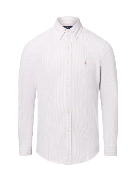 Polo Ralph Lauren koszula casualowa Custom Fit Mężczyźni Slim Fit beżowy|biały w paski L beżowa