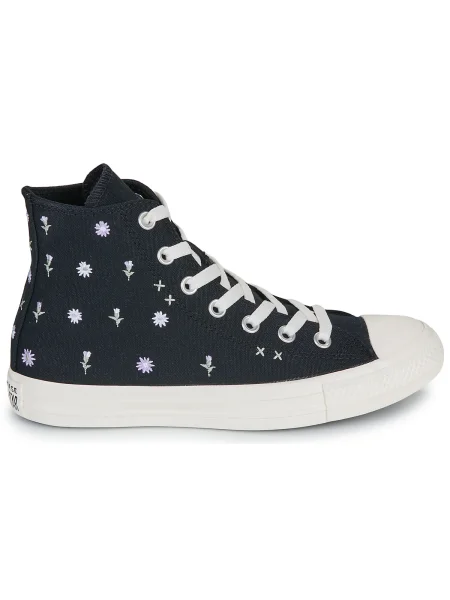 Kvetinové tenisky Converse Chuck Taylor All Star s výšivkou čierna