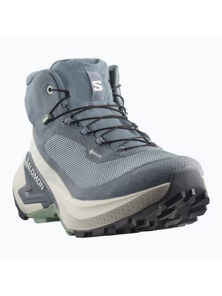 Încălțăminte de drumeție pentru femei Salomon Genesis Mid GTX grisaille/green milieu verde