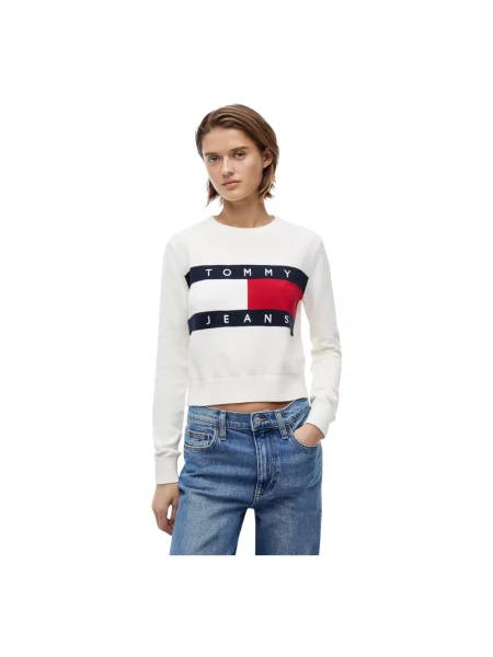 Tommy Jeans Sweter Flag biały