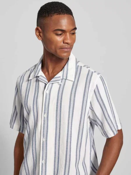 Koszula casualowa z listwą guzikową Knowledgecotton Apparel granatowa