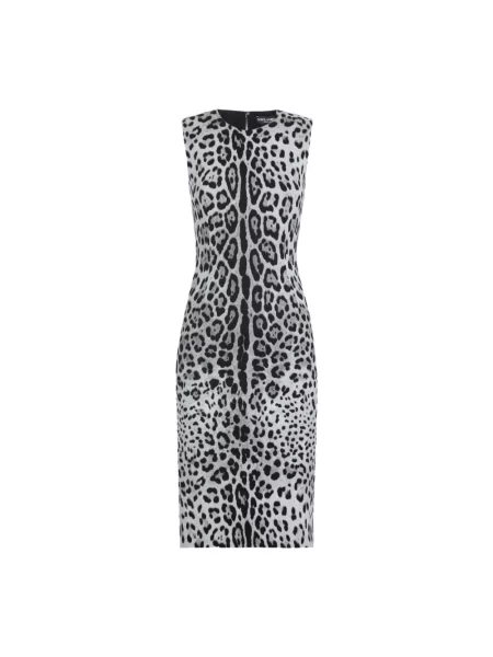 Wielobarwność sukienka midi Dolce And Gabbana bez rękawów do kolan