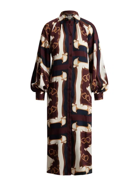 Lauren Ralph Lauren Rochie tip bluză bleumarin / castaniu / deschis / alb maro