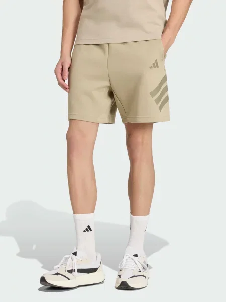 Повседневные спортивные шорты Adidas в полоску коричневые