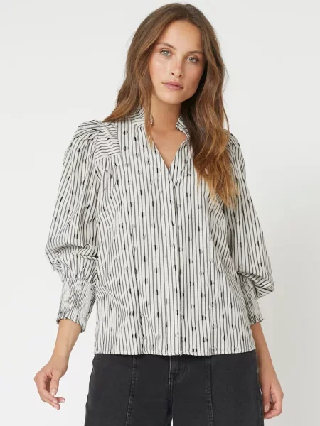 Co'couture Bluză Trixie crem gri