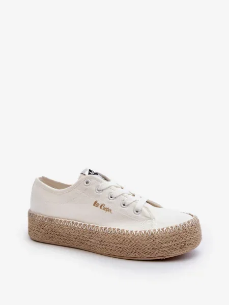 Pantofi Lee Cooper tricotate alb