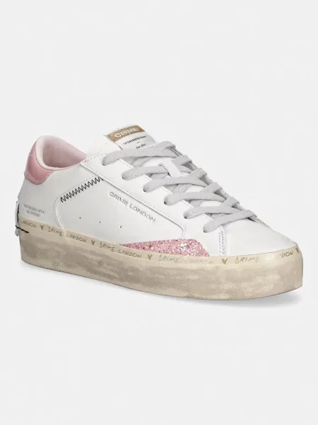Crime London DELUXE WEDGE sneakers boty kožené bílé