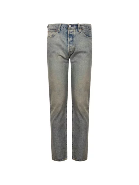 Decupat blugi drepți Levi's® zdrențuiți conici albastru