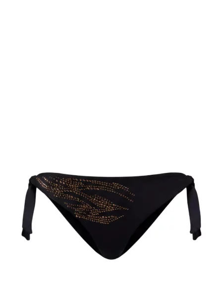 Stras bikini Twinset cu imprimeu animal print negru