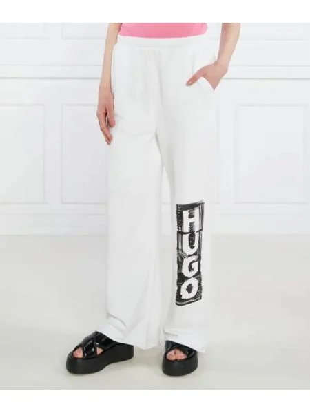 HUGO Pantaloni de trening Nasuede alb