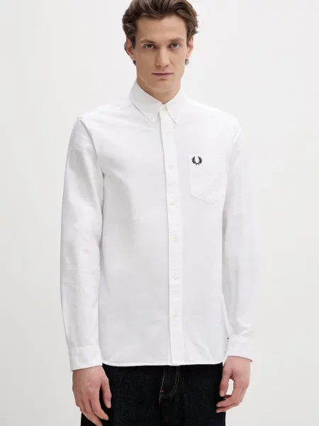 Cămașă FRED PERRY Oxford Shirt White M alb