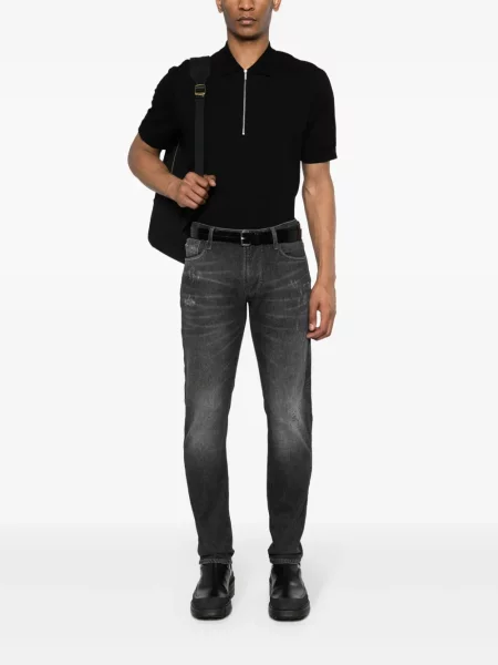 Džinsai Emporio Armani su nubrozdinimais juoda