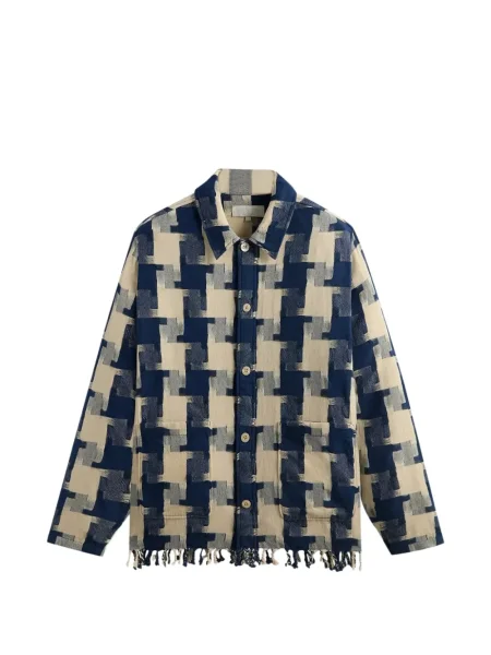 Риза Kith с пепитена шарка синьо