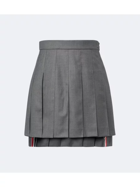 Vlněné sukně Thom Browne šedé
